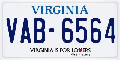 VA license plate VAB6564