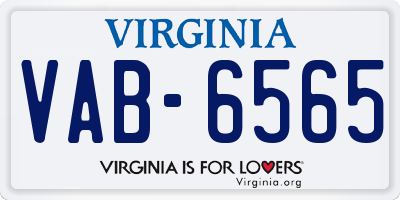 VA license plate VAB6565