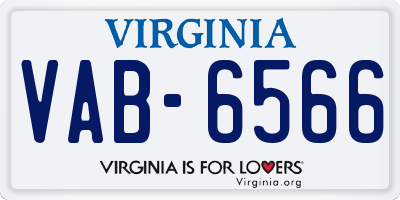 VA license plate VAB6566