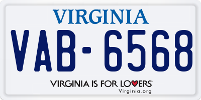 VA license plate VAB6568