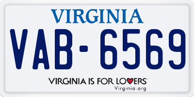 VA license plate VAB6569