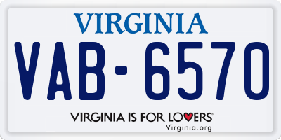 VA license plate VAB6570