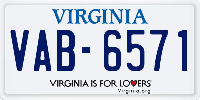 VA license plate VAB6571