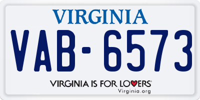 VA license plate VAB6573