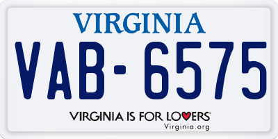 VA license plate VAB6575