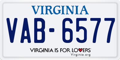 VA license plate VAB6577