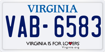 VA license plate VAB6583