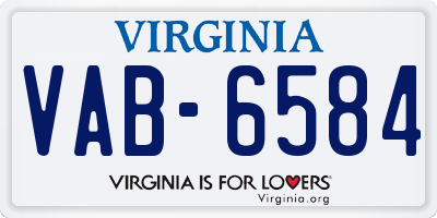 VA license plate VAB6584