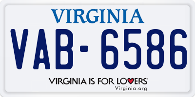 VA license plate VAB6586