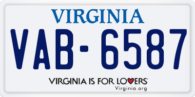 VA license plate VAB6587