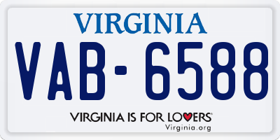 VA license plate VAB6588