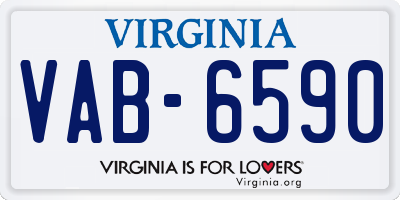 VA license plate VAB6590