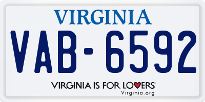 VA license plate VAB6592