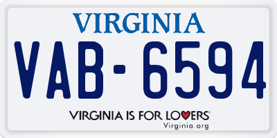 VA license plate VAB6594