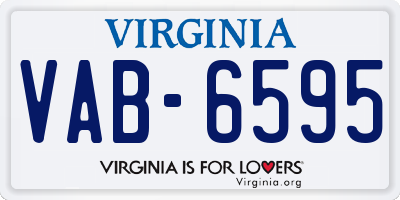 VA license plate VAB6595