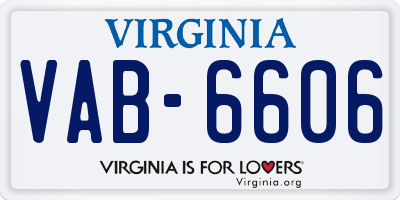 VA license plate VAB6606