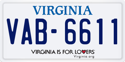 VA license plate VAB6611