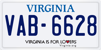 VA license plate VAB6628