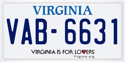 VA license plate VAB6631