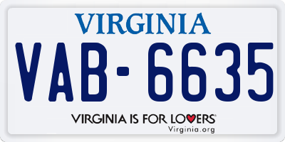 VA license plate VAB6635