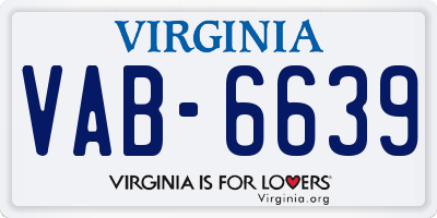 VA license plate VAB6639