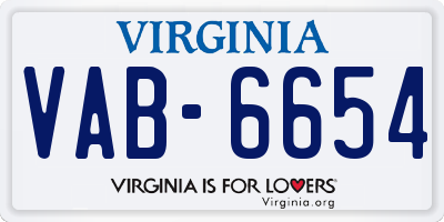 VA license plate VAB6654