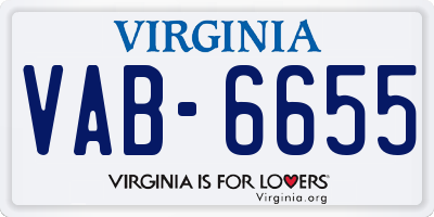 VA license plate VAB6655