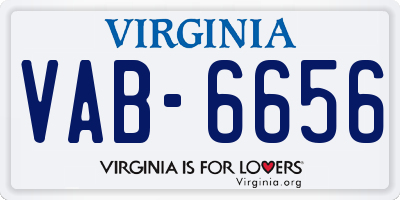 VA license plate VAB6656