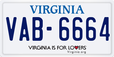 VA license plate VAB6664