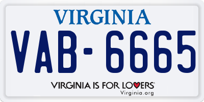 VA license plate VAB6665