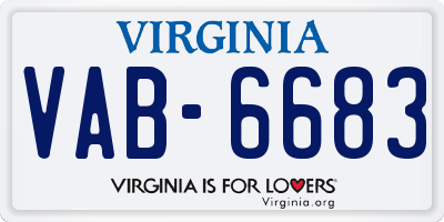 VA license plate VAB6683