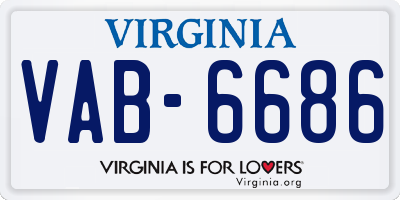 VA license plate VAB6686