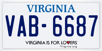 VA license plate VAB6687