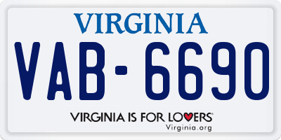 VA license plate VAB6690