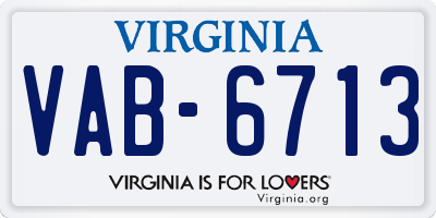 VA license plate VAB6713