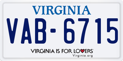 VA license plate VAB6715