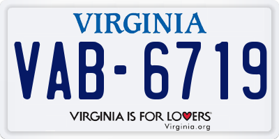 VA license plate VAB6719