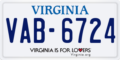 VA license plate VAB6724