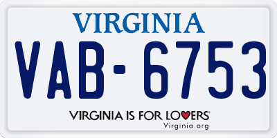 VA license plate VAB6753