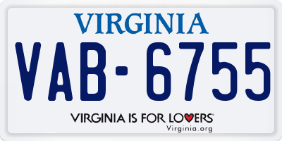 VA license plate VAB6755