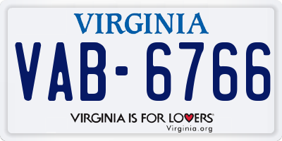 VA license plate VAB6766