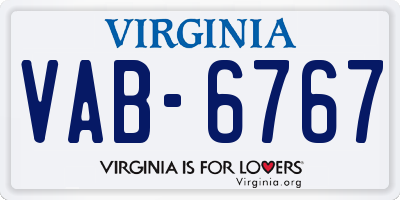 VA license plate VAB6767