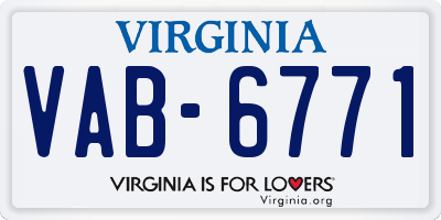 VA license plate VAB6771