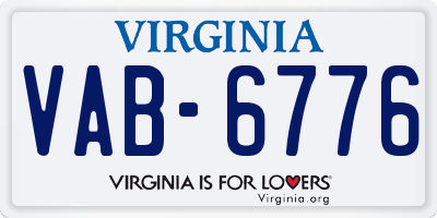 VA license plate VAB6776