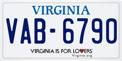 VA license plate VAB6790