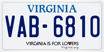 VA license plate VAB6810