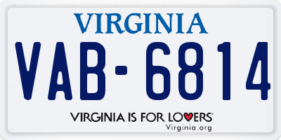 VA license plate VAB6814