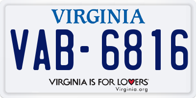 VA license plate VAB6816