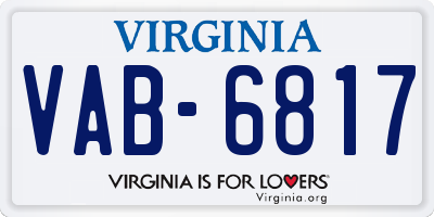 VA license plate VAB6817