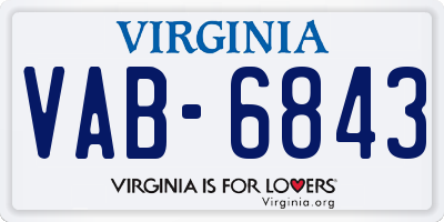 VA license plate VAB6843